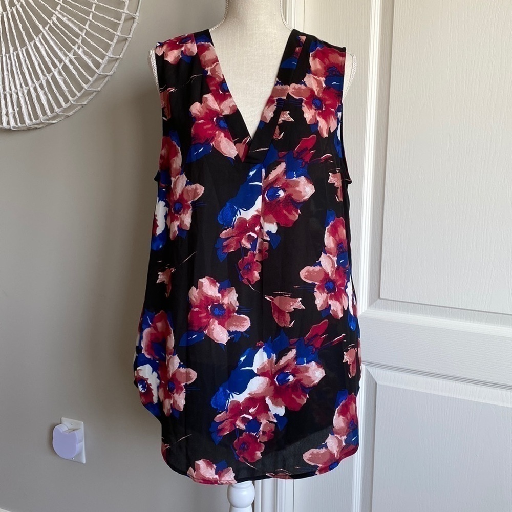 eclipse - Black & Floral Blouse Top​​​​​​​​​​​​​​